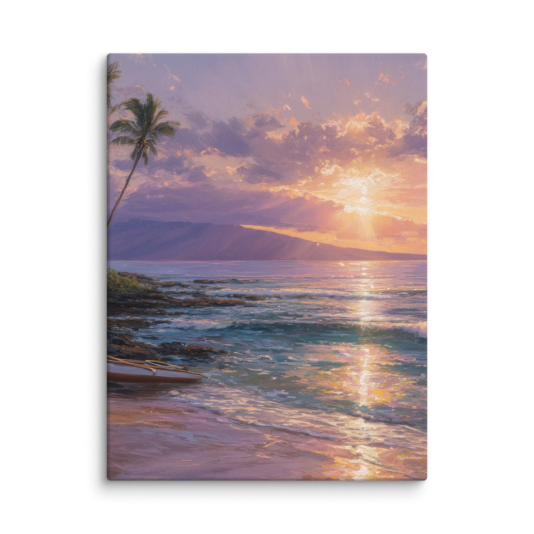 Wailea Beach Maui canvas wall art — south shore gold sand tropical print
