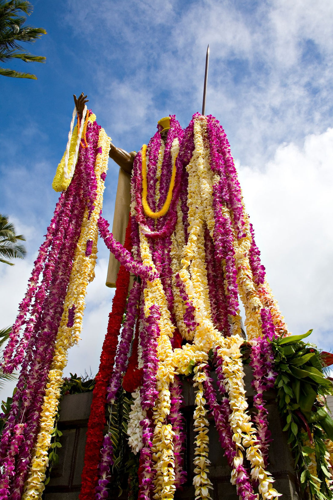 Colorful Hawaiian flower lei