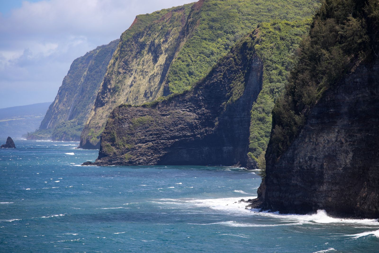 Dramatic green sea cliffs in Hawaiʻi