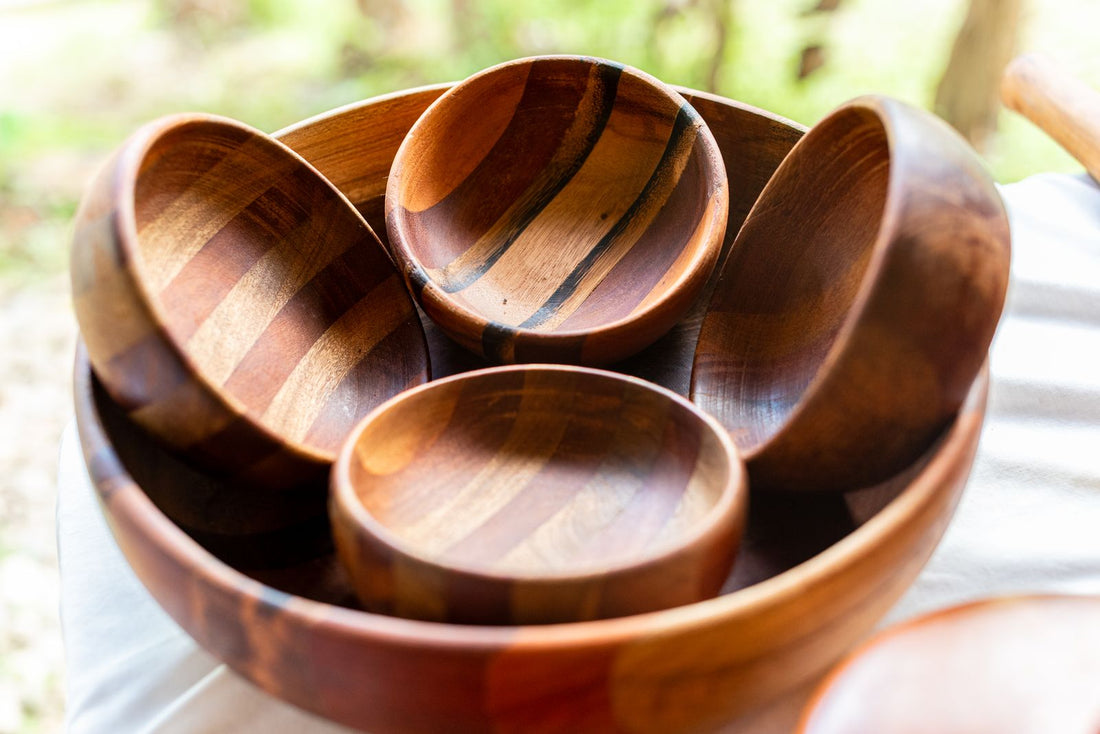 Hand-turned koa wood bowls, traditional Hawaiian woodcraft