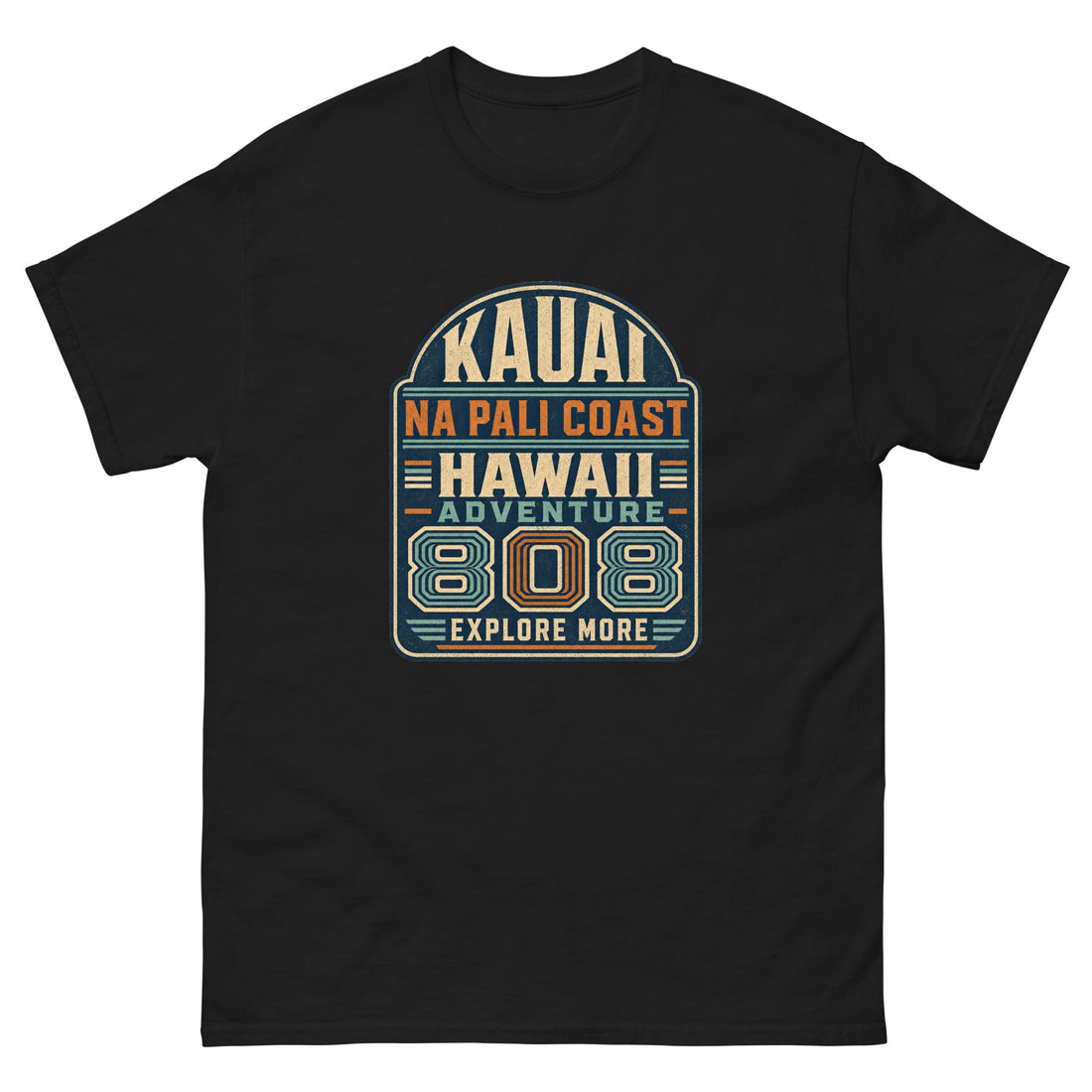 Kauaʻi Nā Pali Coast Hawaiian t-shirt design of the Garden Isle