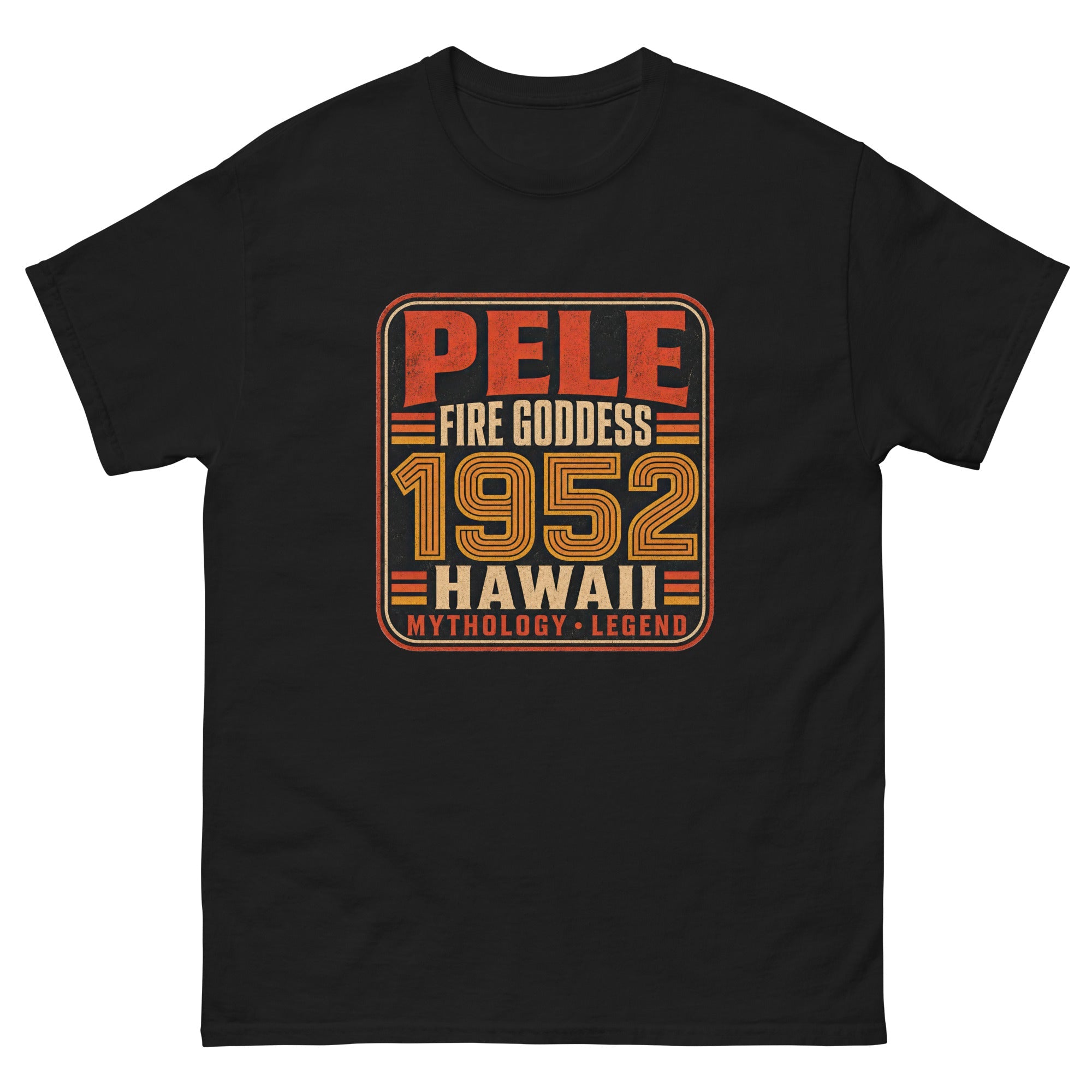 Pele Fire Goddess Hawaiian mythology t-shirt from Kahana Designs, honoring the akua of Hawaiʻi