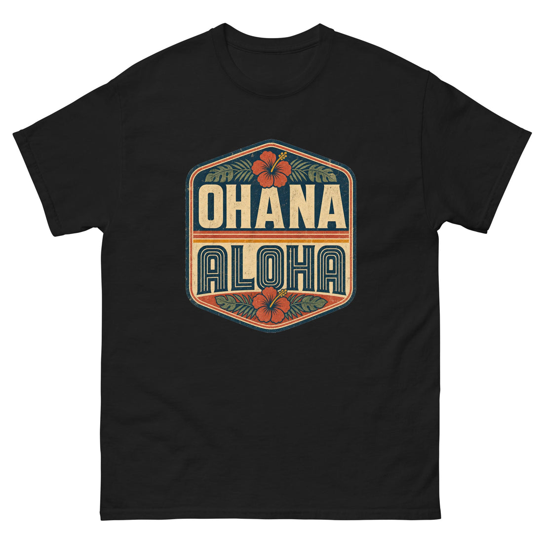 Hawaii Ohana Family Hawaiian t-shirt design in black