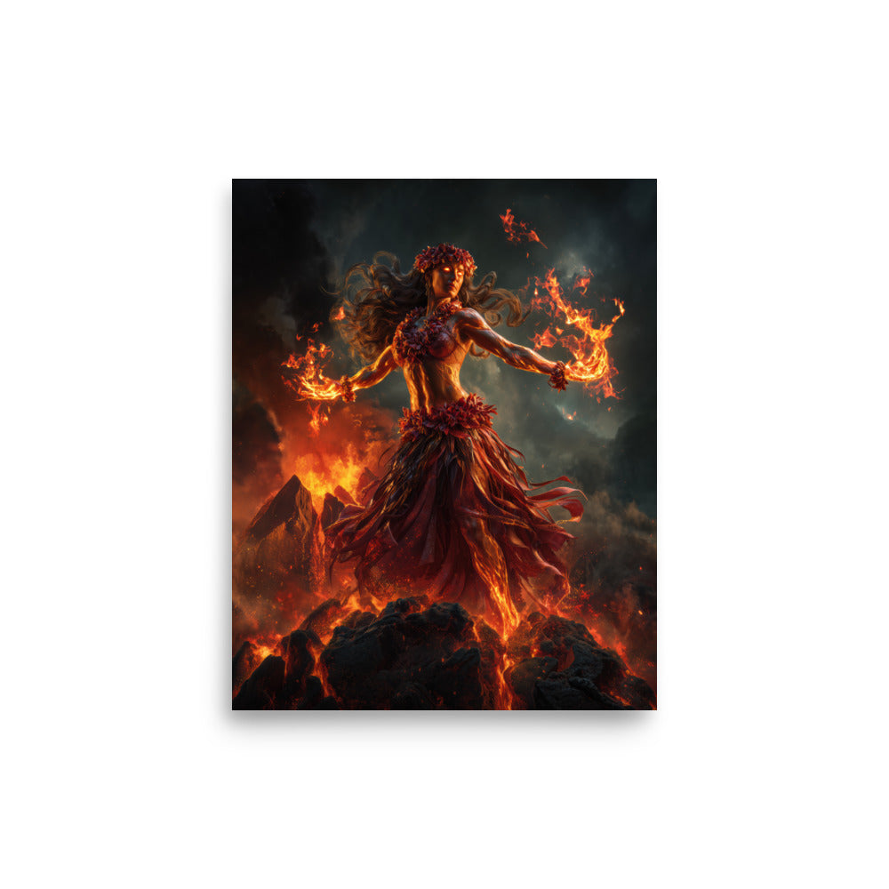 Pele Hawaiian volcano goddess poster — Kahana Designs Hawaii Posters collection