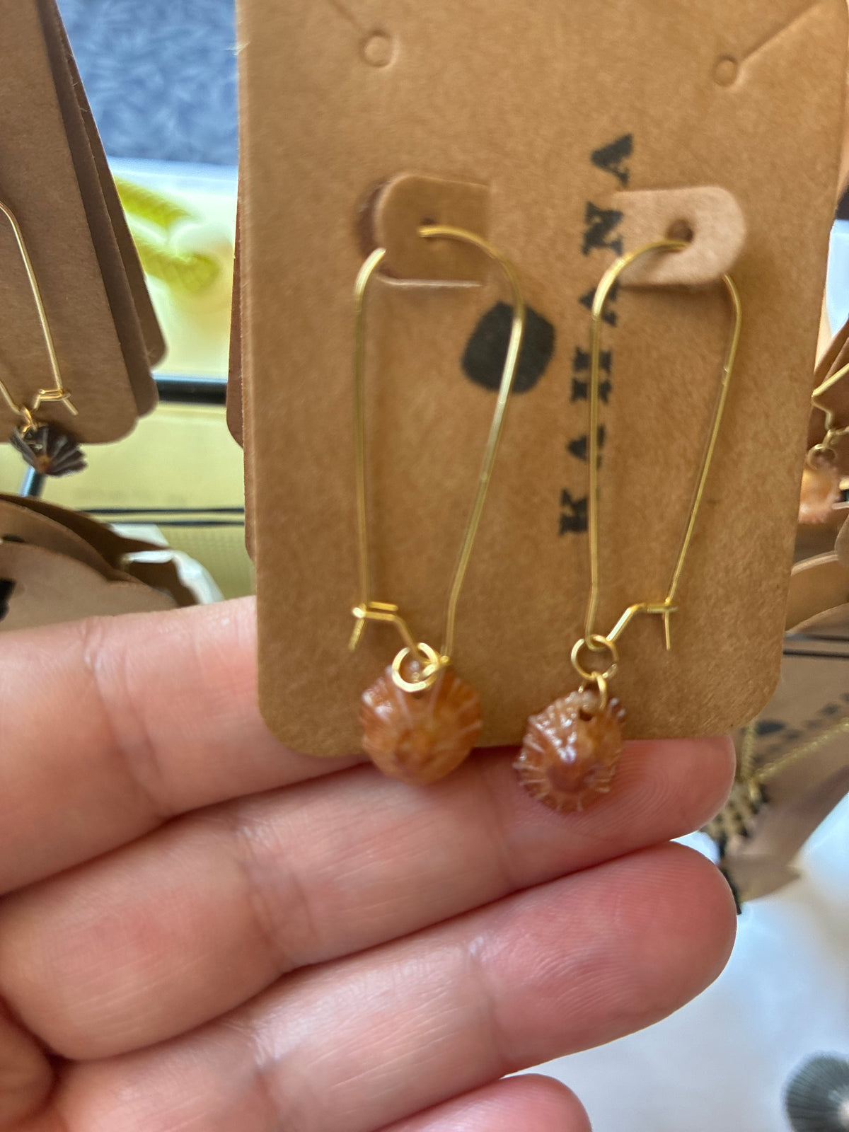 Gold Opihi Awa Earrings