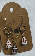Hebrew shell Earrings and Necklace Set