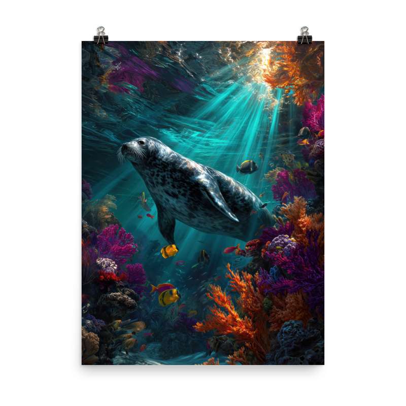 Hawaiian Monk Seal — 18″×24″ poster mockup