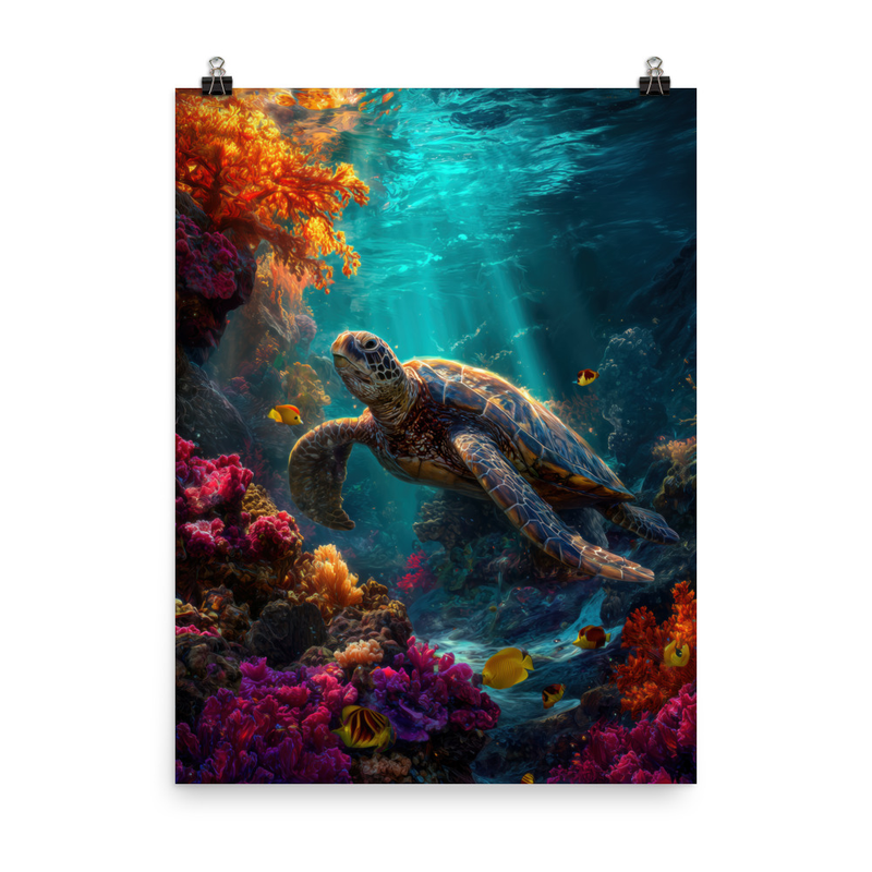 Hawaiian Sea Turtle 3 — 18″×24″ poster mockup