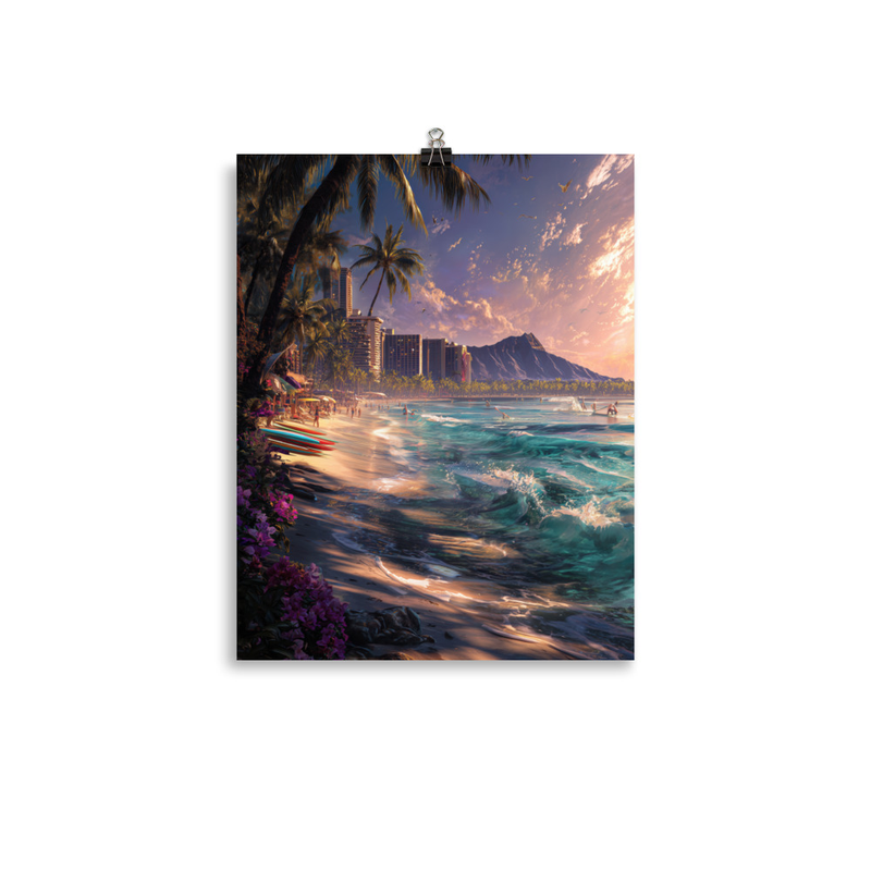 Waikiki Beach 2 — 11″×14″ poster mockup