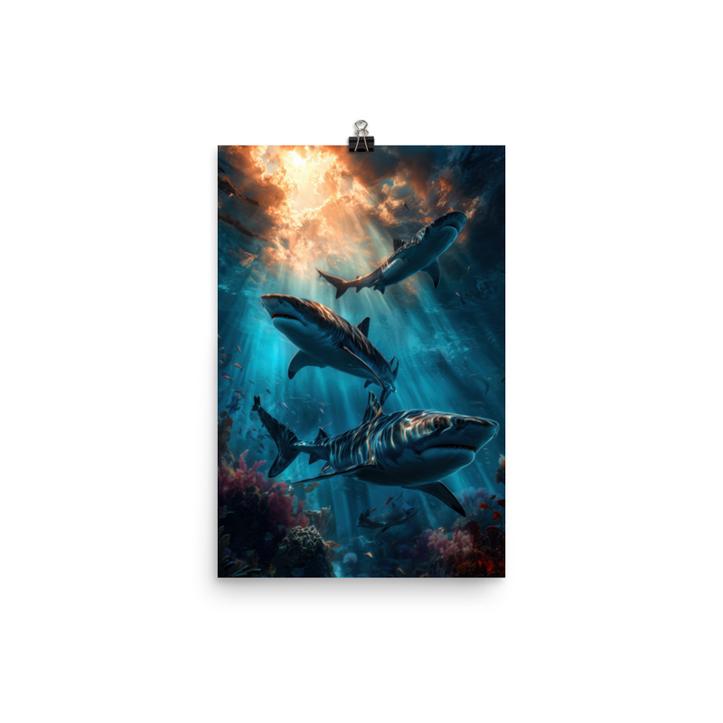 Tiger Sharks 1 — 12″×18″ poster mockup