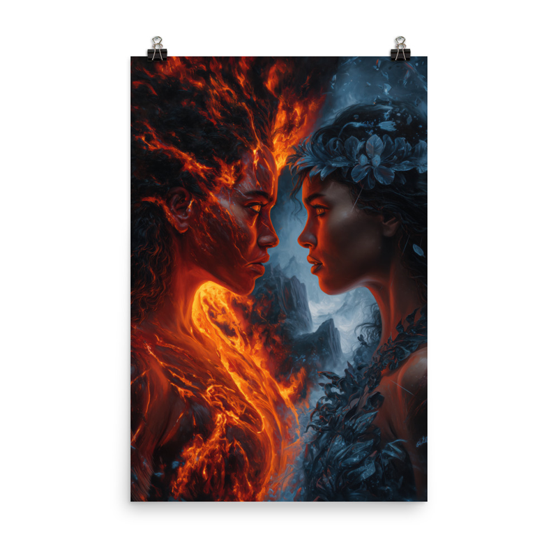 Pele Vs Poliahu 1 — 24″×36″ poster mockup