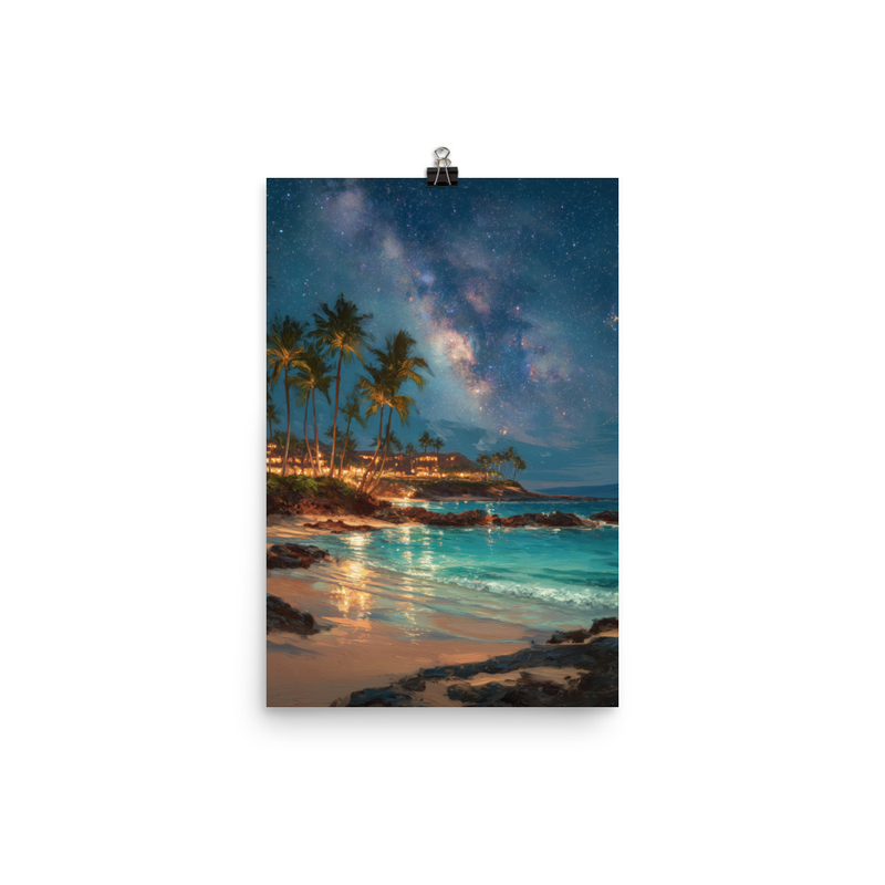 Wailea Beach at Night 1 — 12″×18″ poster mockup