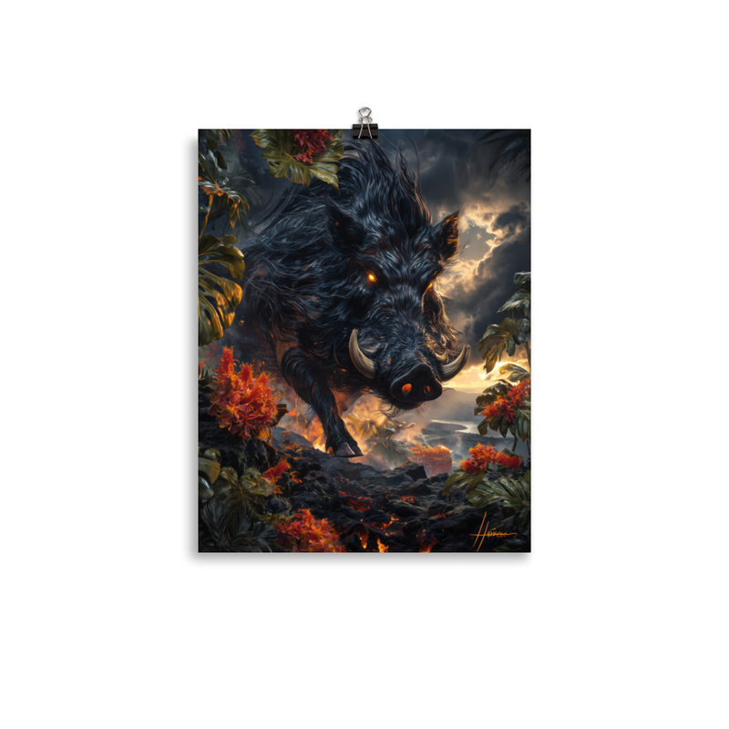 Kamapuaa Pig Form — 11″×14″ poster mockup