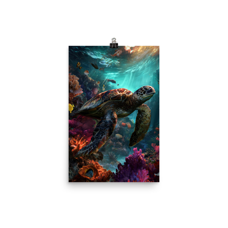 Hawaiian Sea Turtle 2 — 12″×18″ poster mockup