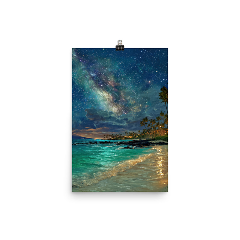 Wailea Beach at Night 4 — 12″×18″ poster mockup