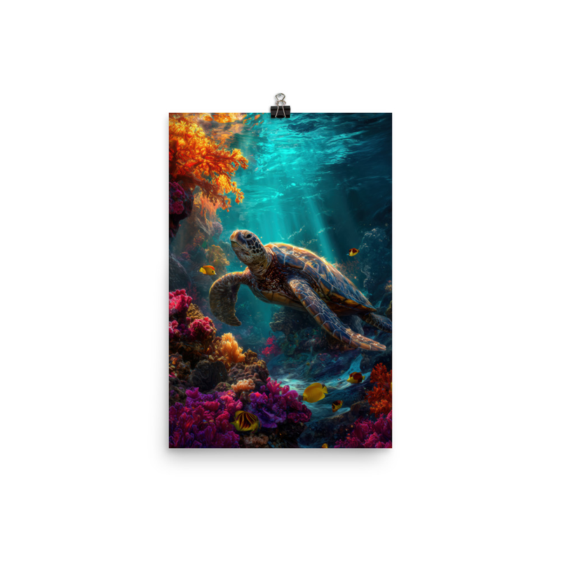 Hawaiian Sea Turtle 3 — 12″×18″ poster mockup