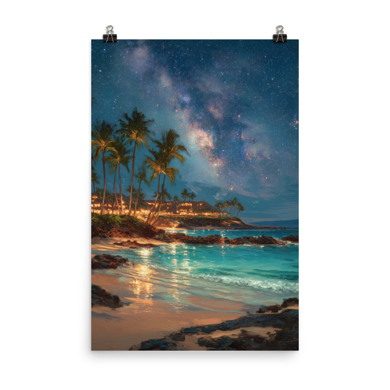 Wailea Beach at Night 1 — 24″×36″ poster mockup