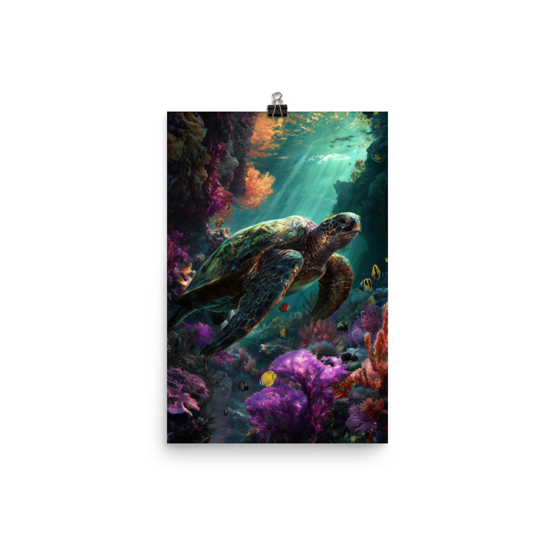 Hawaiian Sea Turtle 1 — 12″×18″ poster mockup