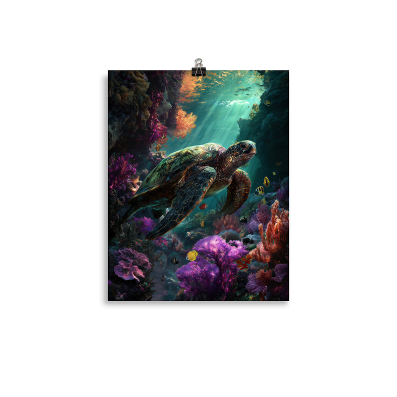 Hawaiian Sea Turtle 1 — 11″×14″ poster mockup