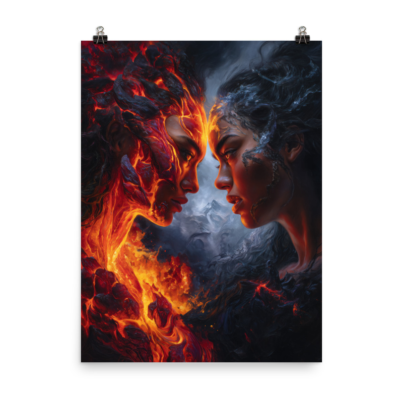 Pele Vs Poliahu 2 — 18″×24″ poster mockup