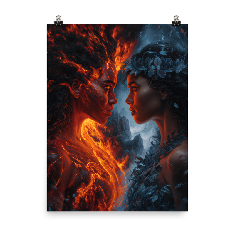 Pele Vs Poliahu 1 — 18″×24″ poster mockup