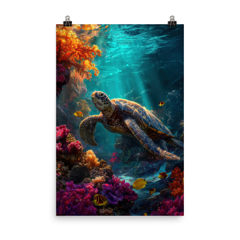 Hawaiian Sea Turtle 3 — 24″×36″ poster mockup