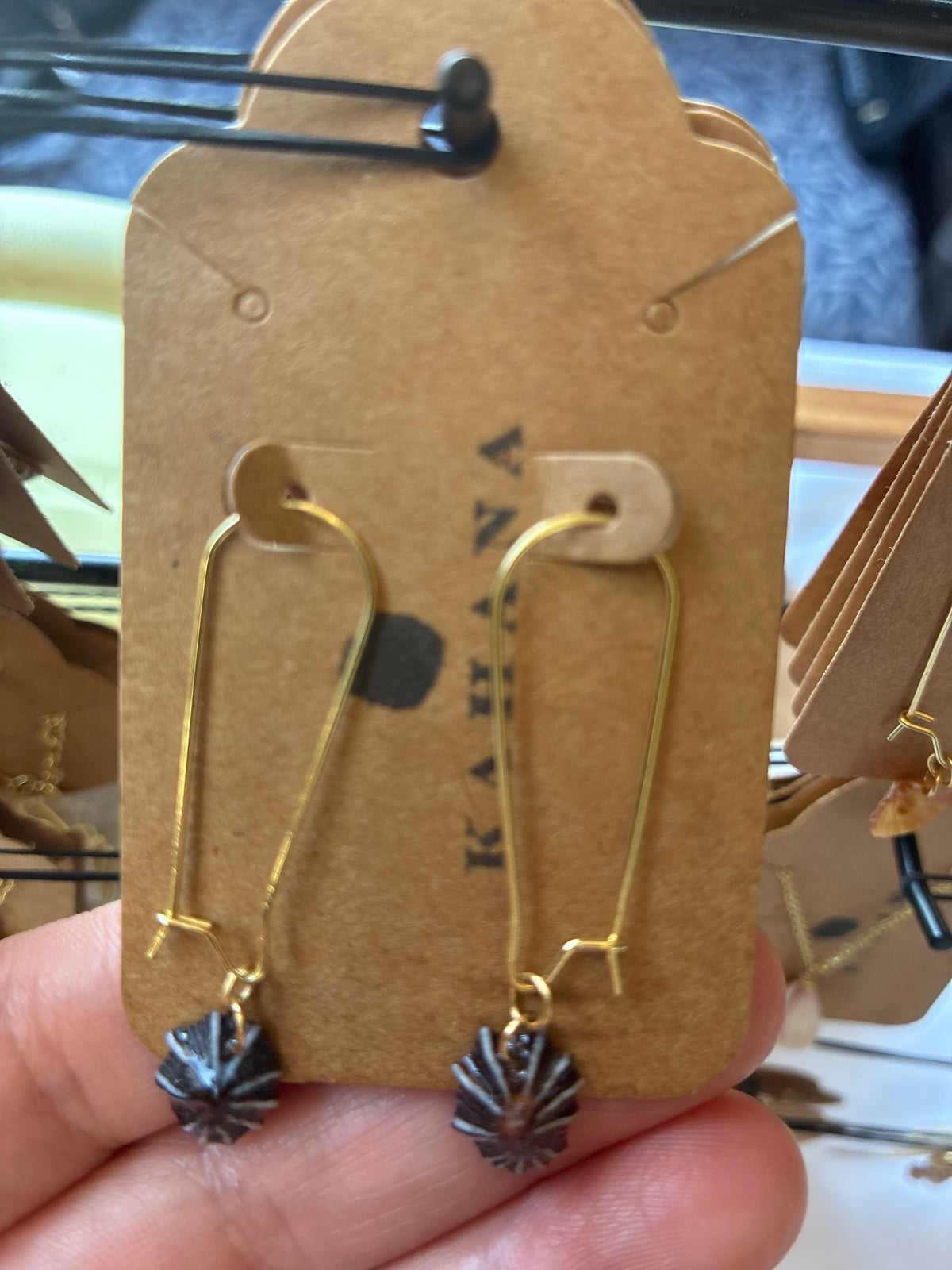 Gold Opihi Awa Earrings