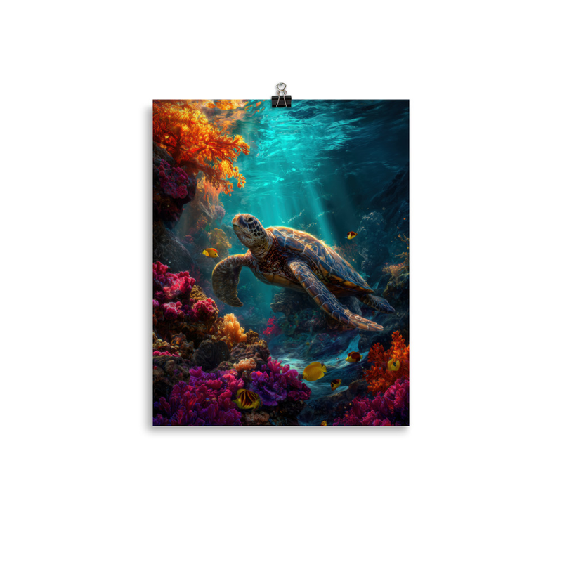 Hawaiian Sea Turtle 3 — 11″×14″ poster mockup