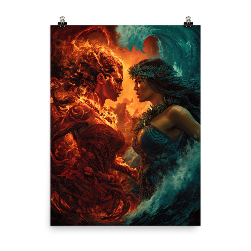 Pele vs Namaka — 18″×24″ poster mockup