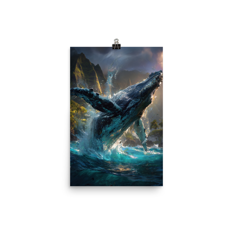 Humpback Whale — 12″×18″ poster mockup