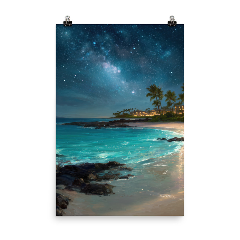 Wailea Beach at Night 2 — 24″×36″ poster mockup