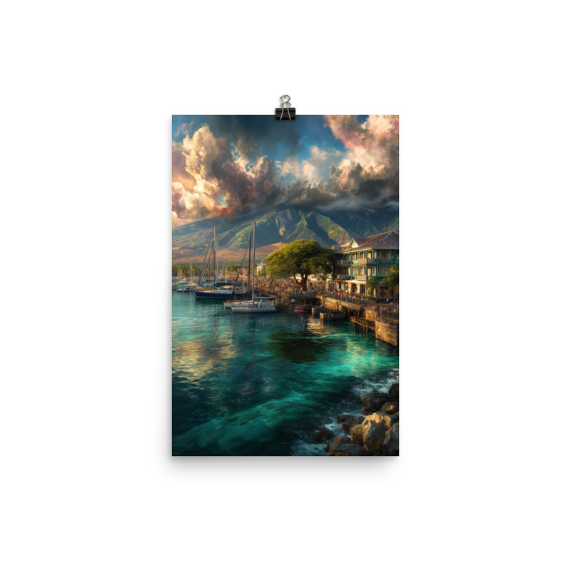 Lahaina Harbor 5 — 12″×18″ poster mockup