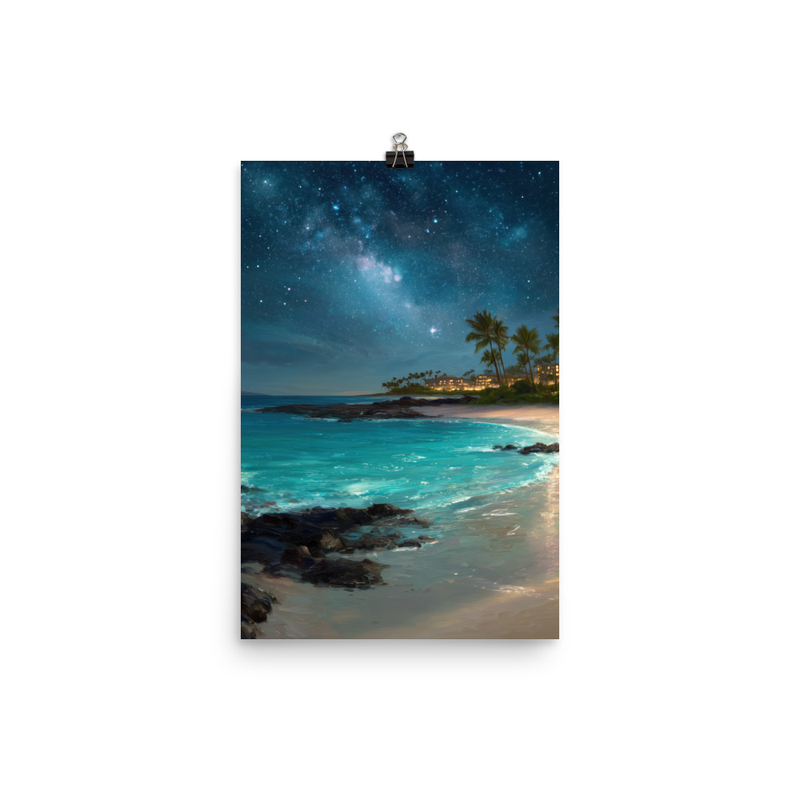 Wailea Beach at Night 2 — 12″×18″ poster mockup