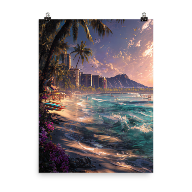 Waikiki Beach 2 — 18″×24″ poster mockup