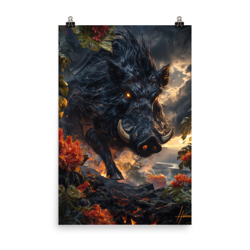 Kamapuaa Pig Form — 24″×36″ poster mockup