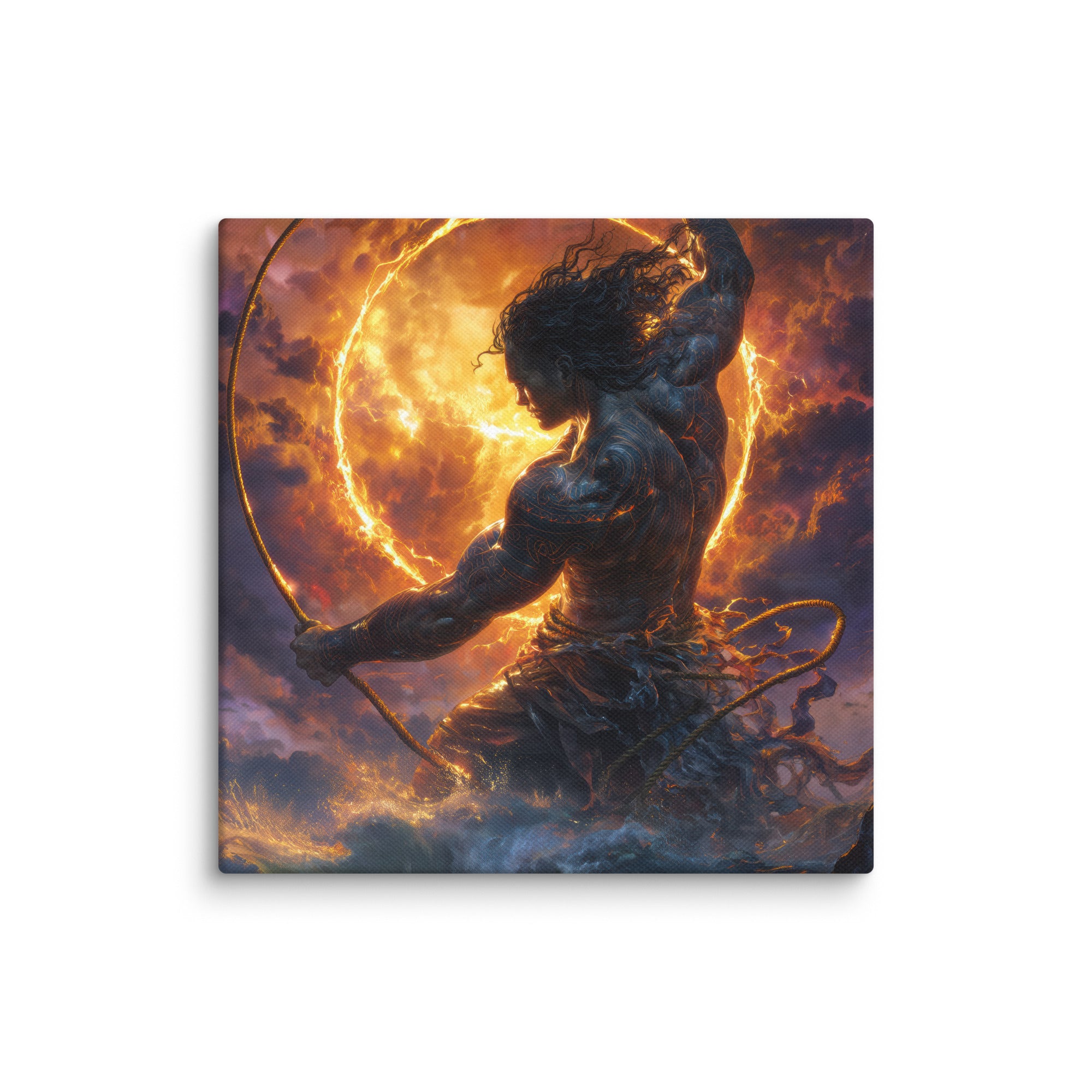 Hawaiian Maui Demigod Hawaiian canvas wall art shown at 10×10 inch size
