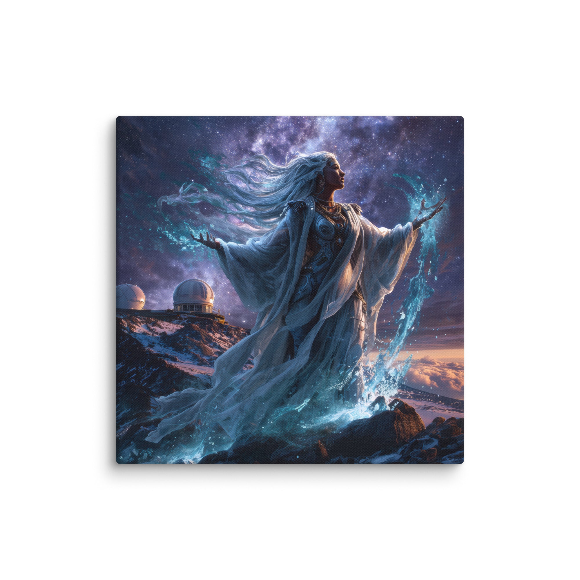 Hawaiian Poliahu Snow Goddess Hawaiian canvas wall art shown at 10×10 inch size