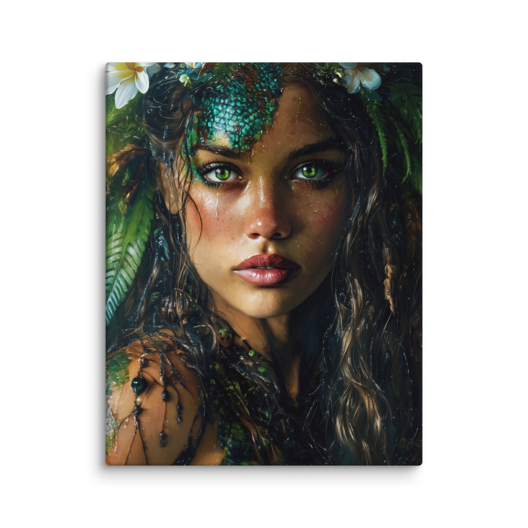 Hawaiian Moo Wahine Hawaiian canvas wall art shown at 11×14 inch size