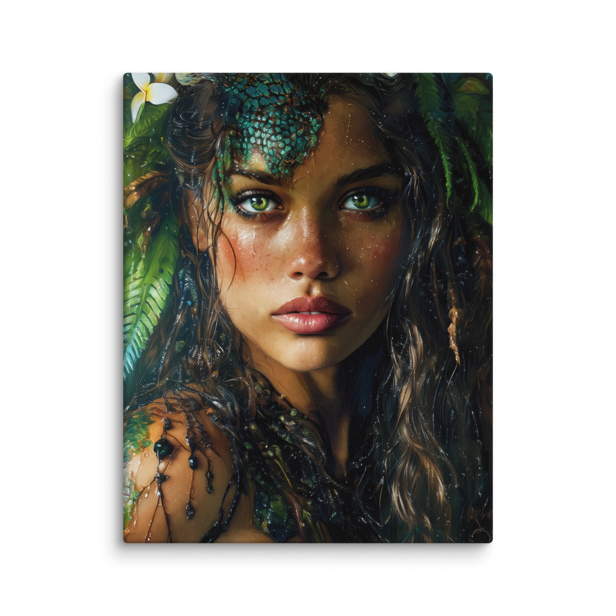 Hawaiian Moo Wahine Hawaiian canvas wall art shown at 11×14 inch size