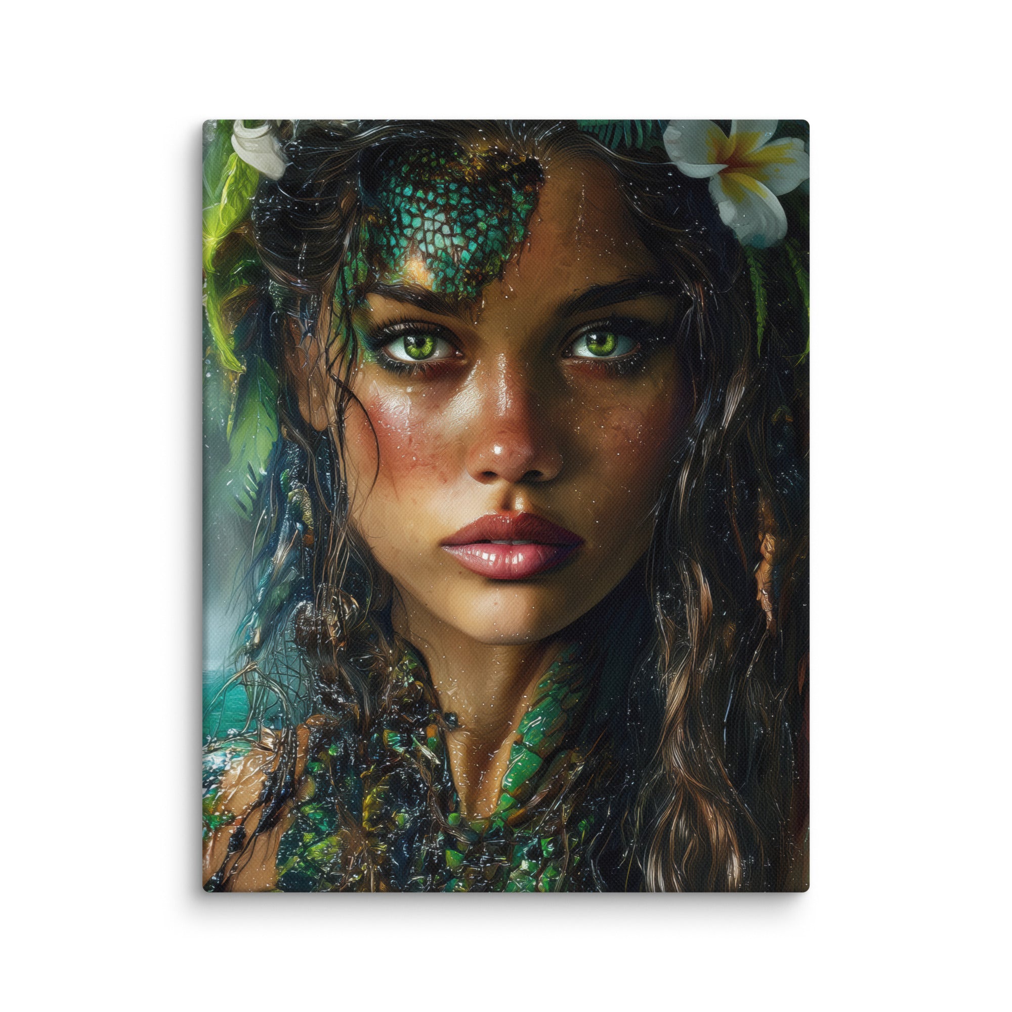 Hawaiian Moo Wahine Hawaiian canvas wall art shown at 11×14 inch size