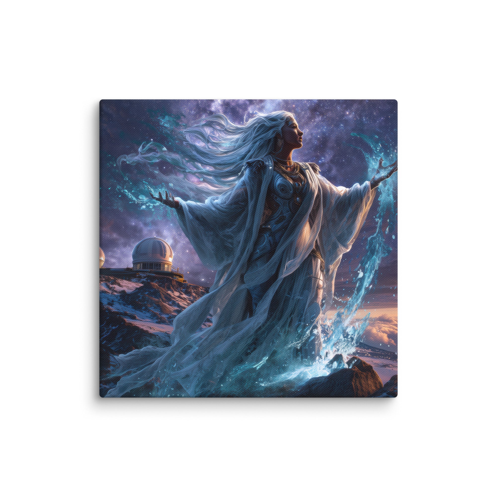 Hawaiian Poliahu Snow Goddess Hawaiian canvas wall art shown at 12×12 inch size