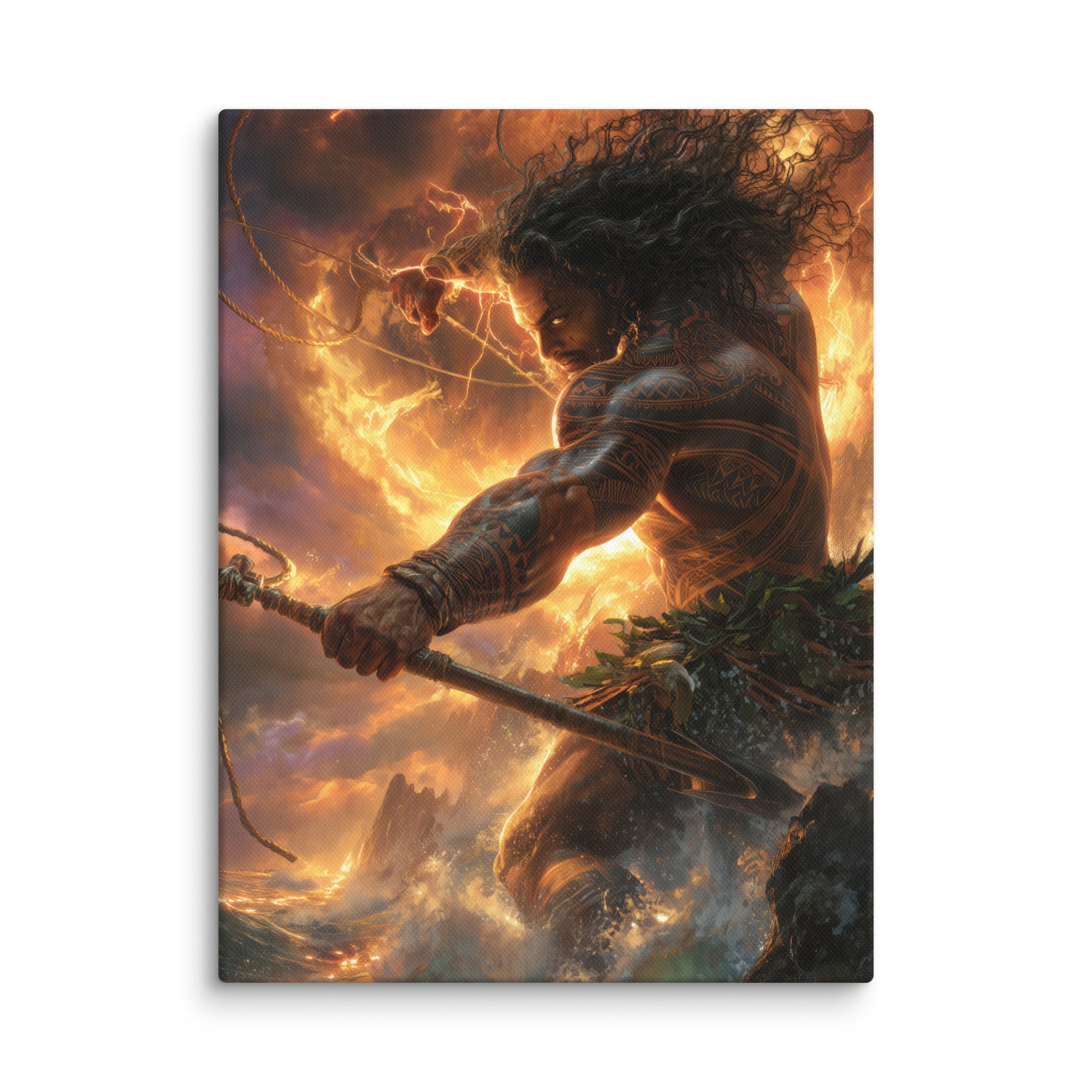 Hawaiian Maui Demigod Hawaiian canvas wall art shown at 12×16 inch size