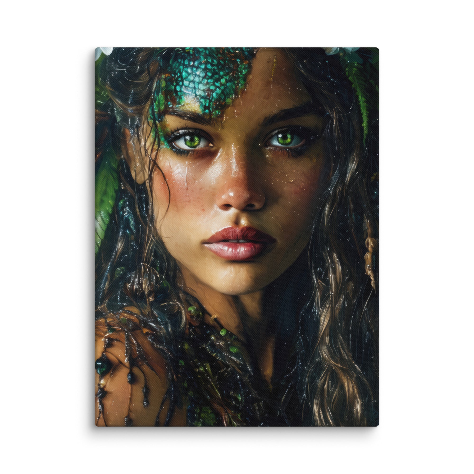 Hawaiian Moo Wahine Hawaiian canvas wall art shown at 12×16 inch size