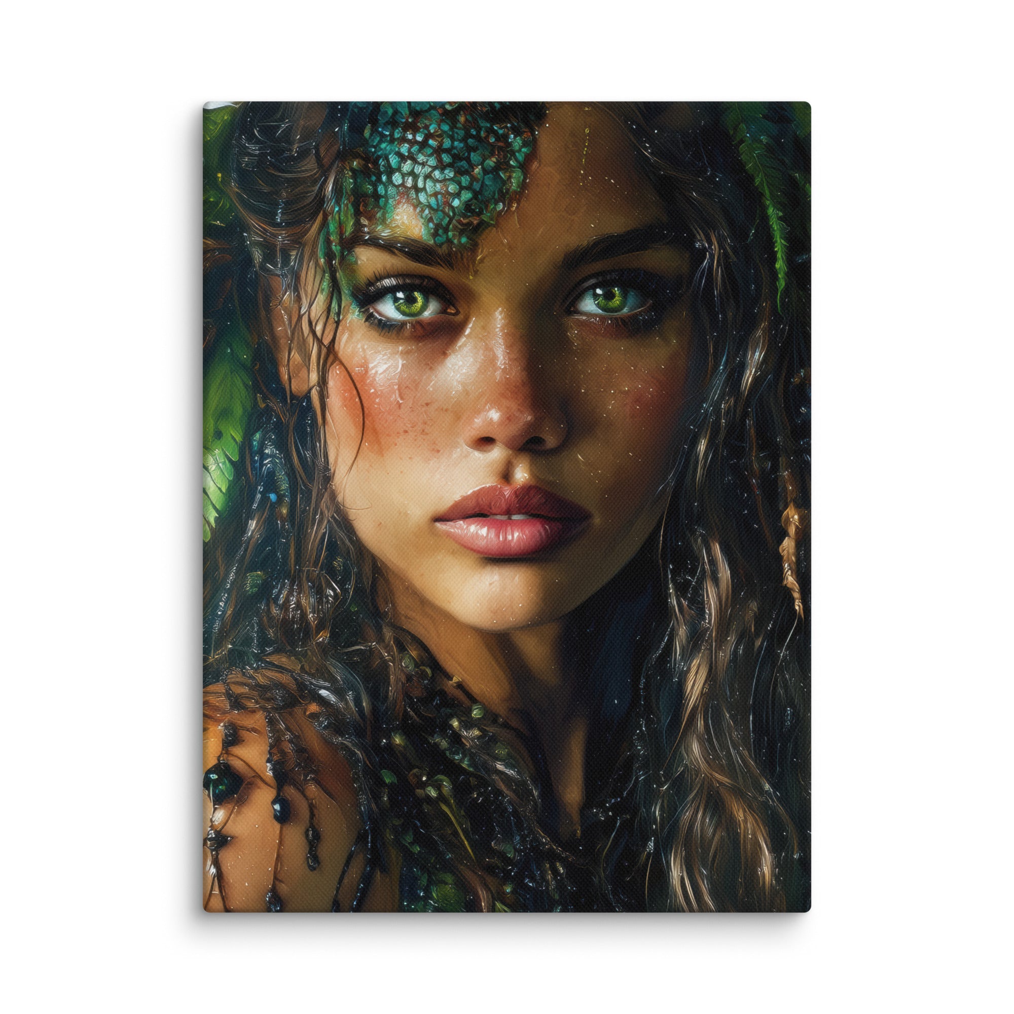 Hawaiian Moo Wahine Hawaiian canvas wall art shown at 12×16 inch size