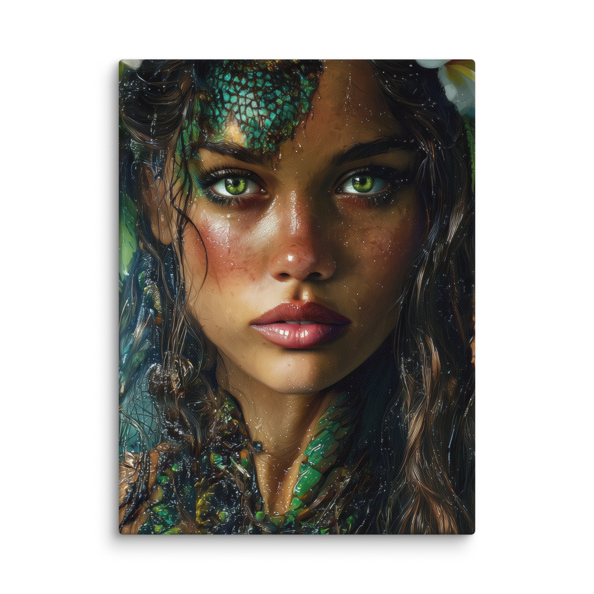 Hawaiian Moo Wahine Hawaiian canvas wall art shown at 12×16 inch size