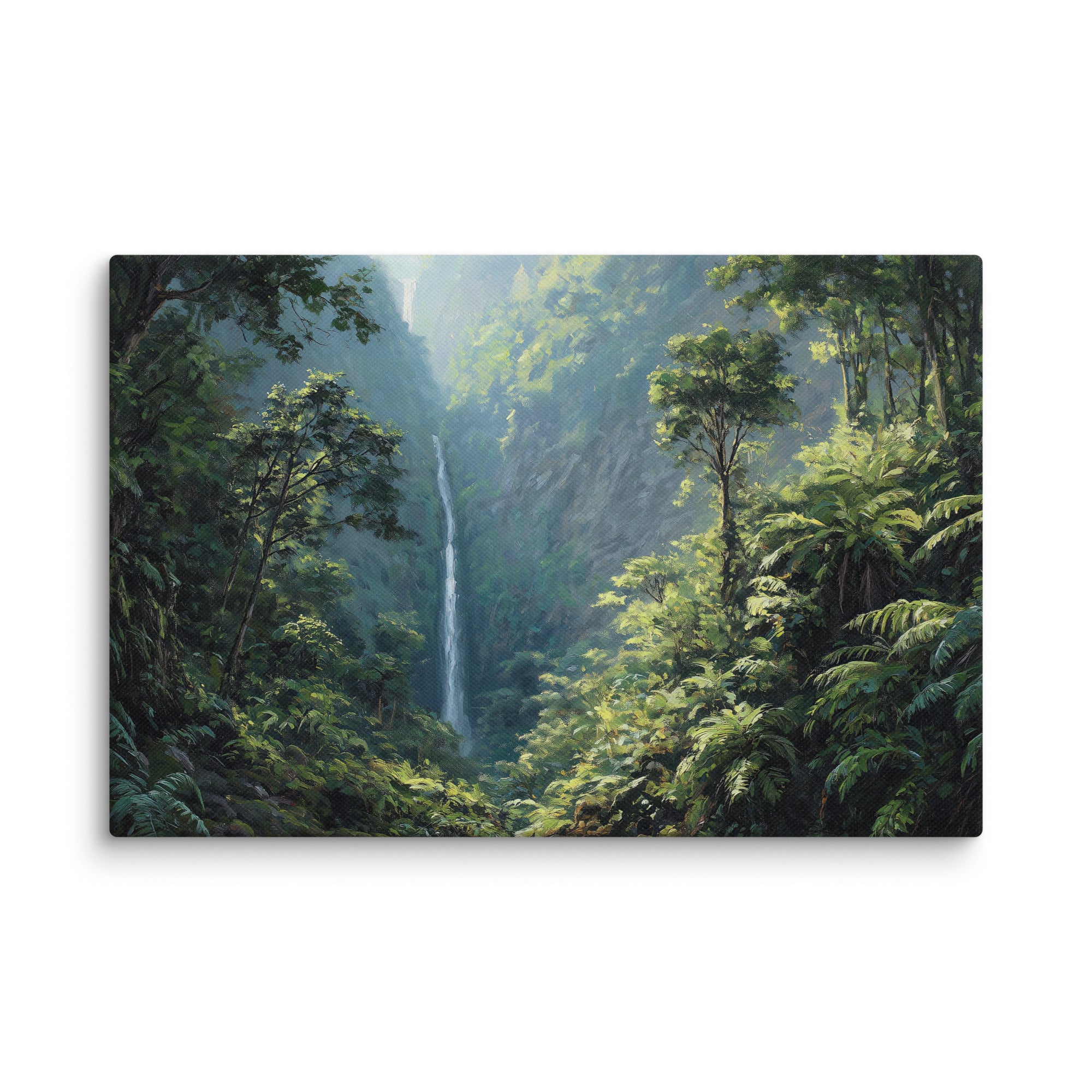 Manoa Falls Oahu Hawaii canvas wall art — digital oil painting print