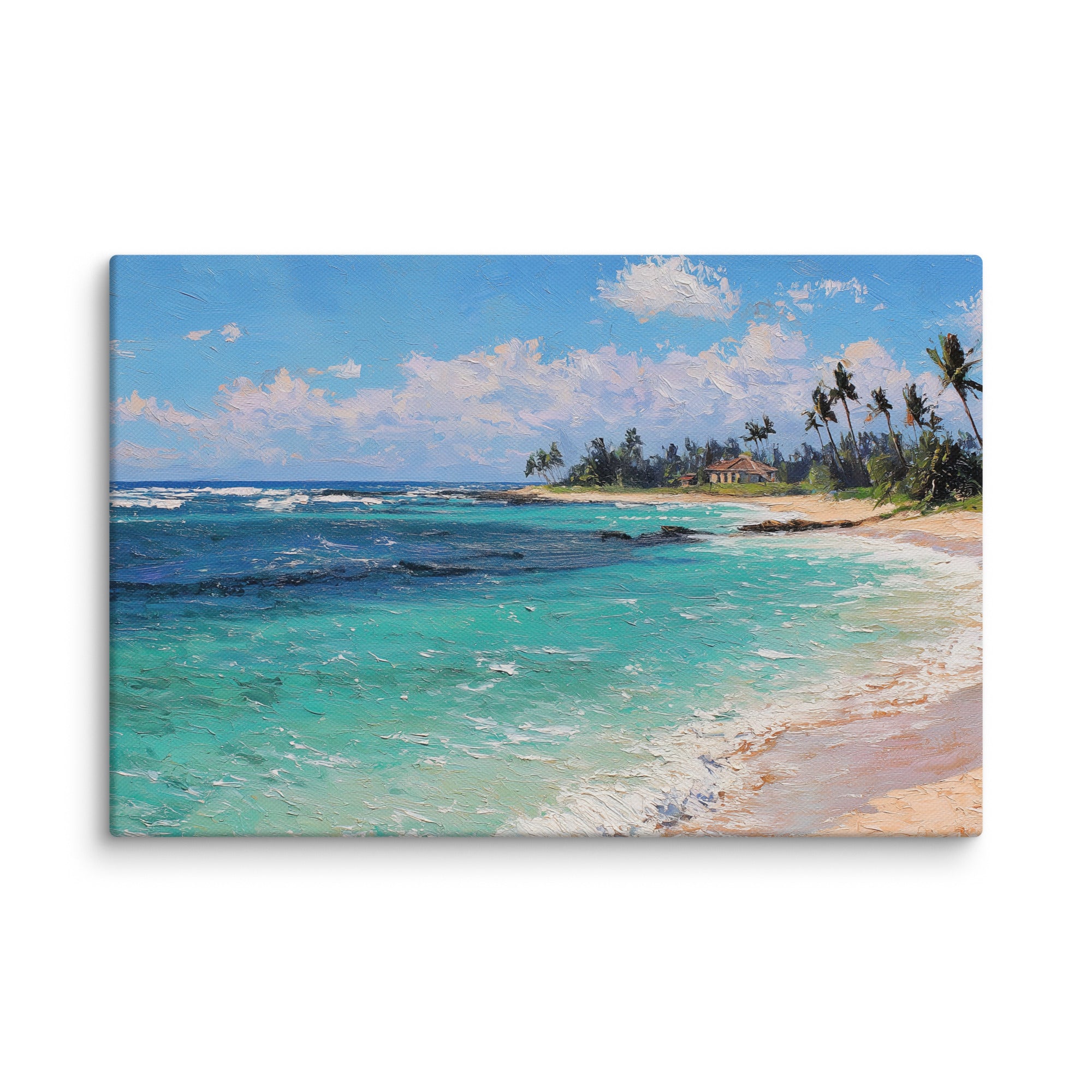 Poipu Beach Kauai Hawaii canvas wall art — digital oil painting print