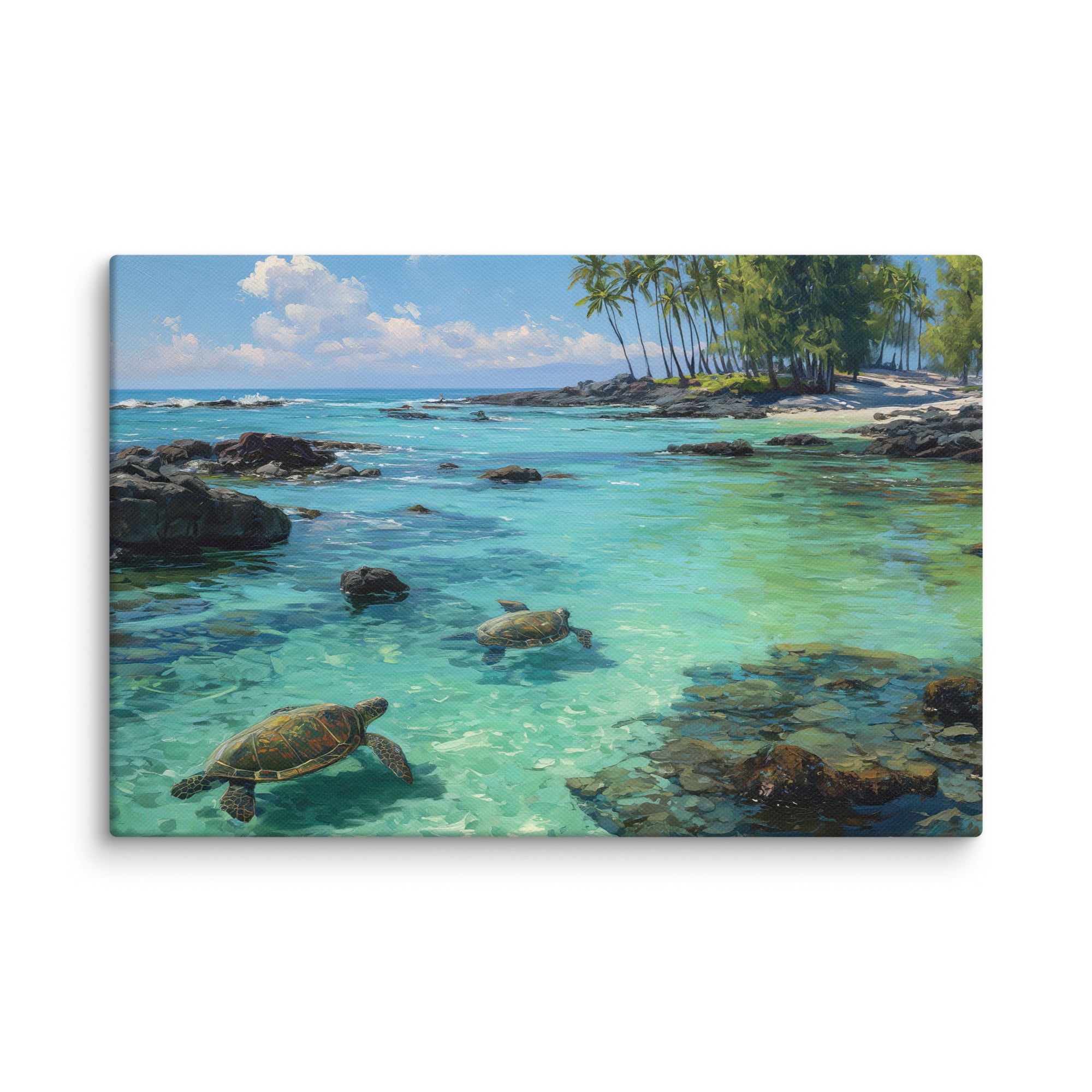 Richardson Ocean Park Hilo Hawaii Island Hawaii canvas wall art — digital oil painting print