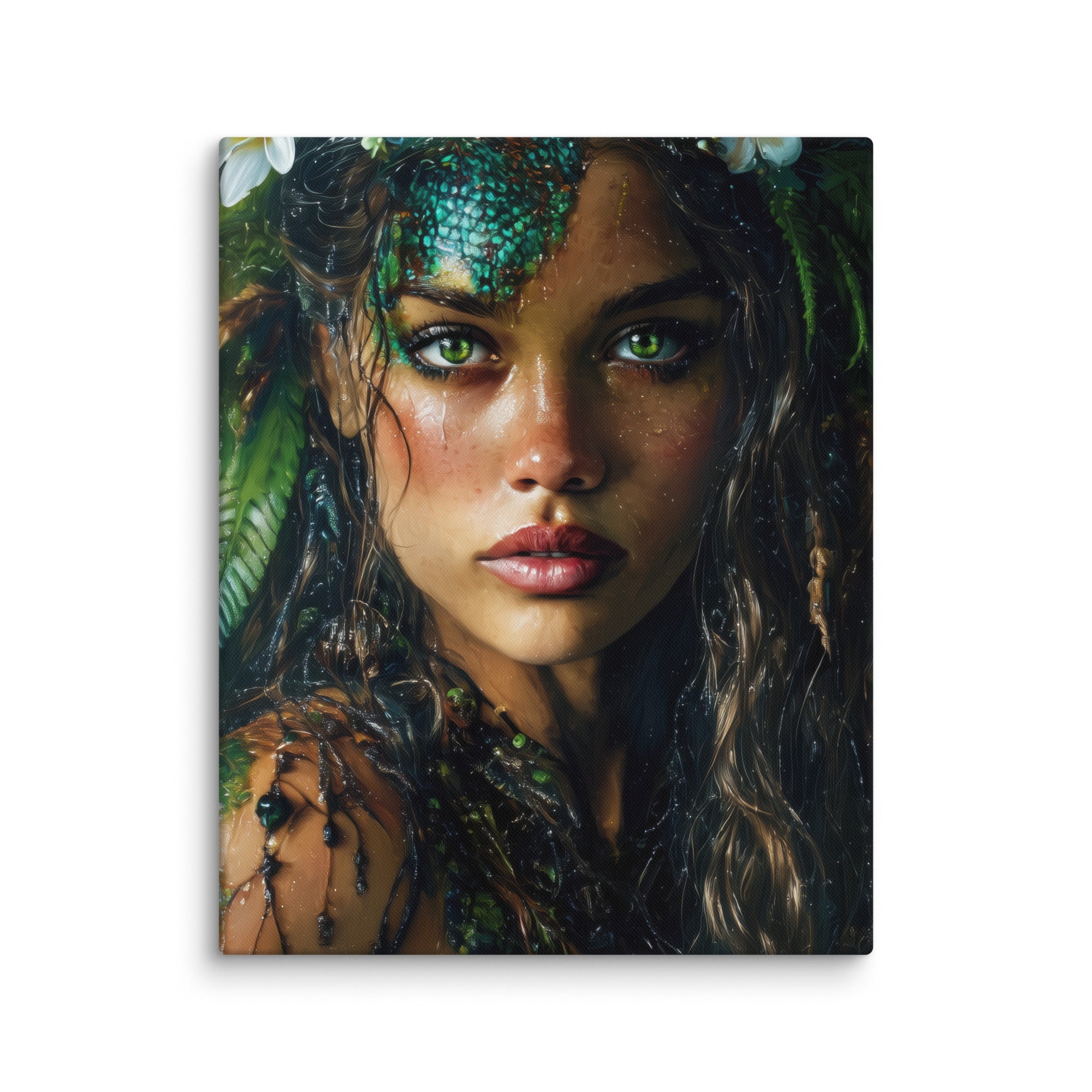 Hawaiian Moo Wahine Hawaiian canvas wall art shown at 16×20 inch size