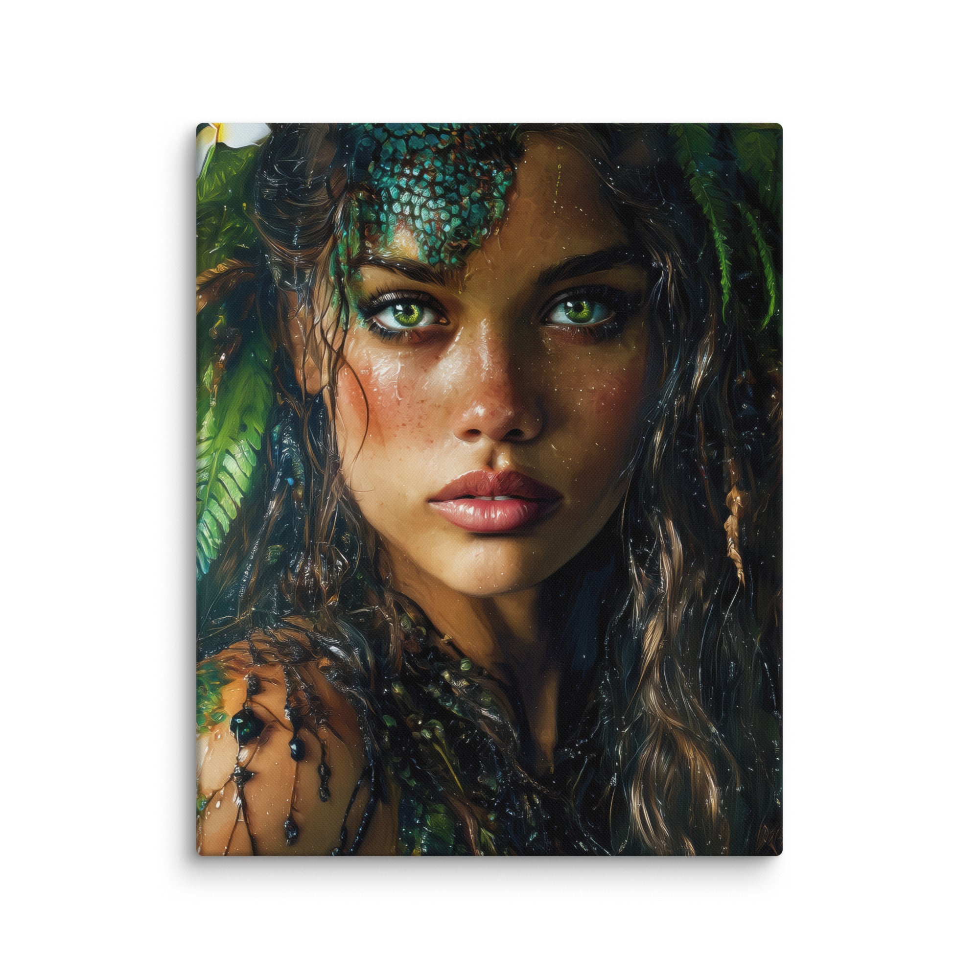 Hawaiian Moo Wahine Hawaiian canvas wall art shown at 16×20 inch size